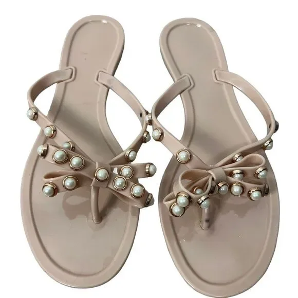 NWOT Jelly Bow Beach Dressy Summer Sandals- size 9 - Picture 2 of 3